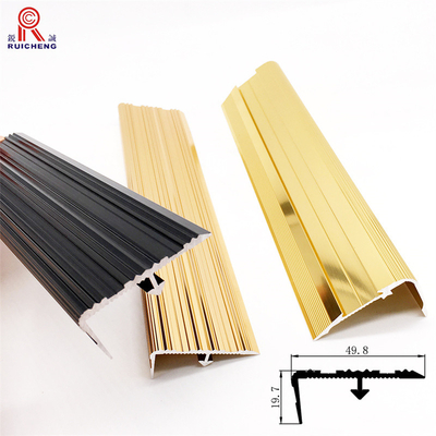 6061 Anodized Aluminium Stair Nosing Edge Trim Antislip Angle Curved