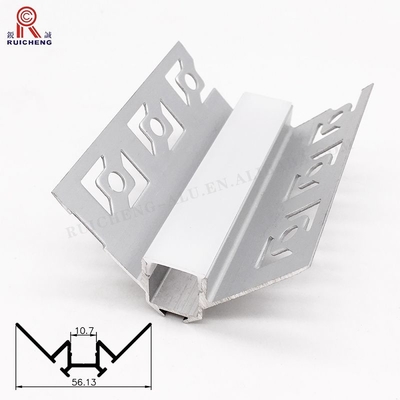 Angle Aluminium LED Strip Light Profile 0.8mm Thickness Sandblasting Finish