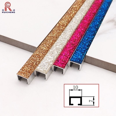 U Shape Listello Tile Trim , 6463 Aluminum Mosaic Trim In Bathroom